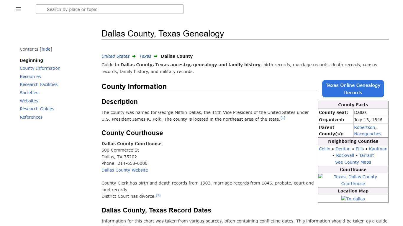 Dallas County, Texas Genealogy • FamilySearch